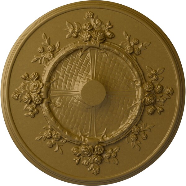 Ekena Millwork Flower Ceiling Medallion (Fits Canopies up to 3 7/8"), Hand-Painted Gold, 27"OD x 1 1/8"P CM27FLGLS - main